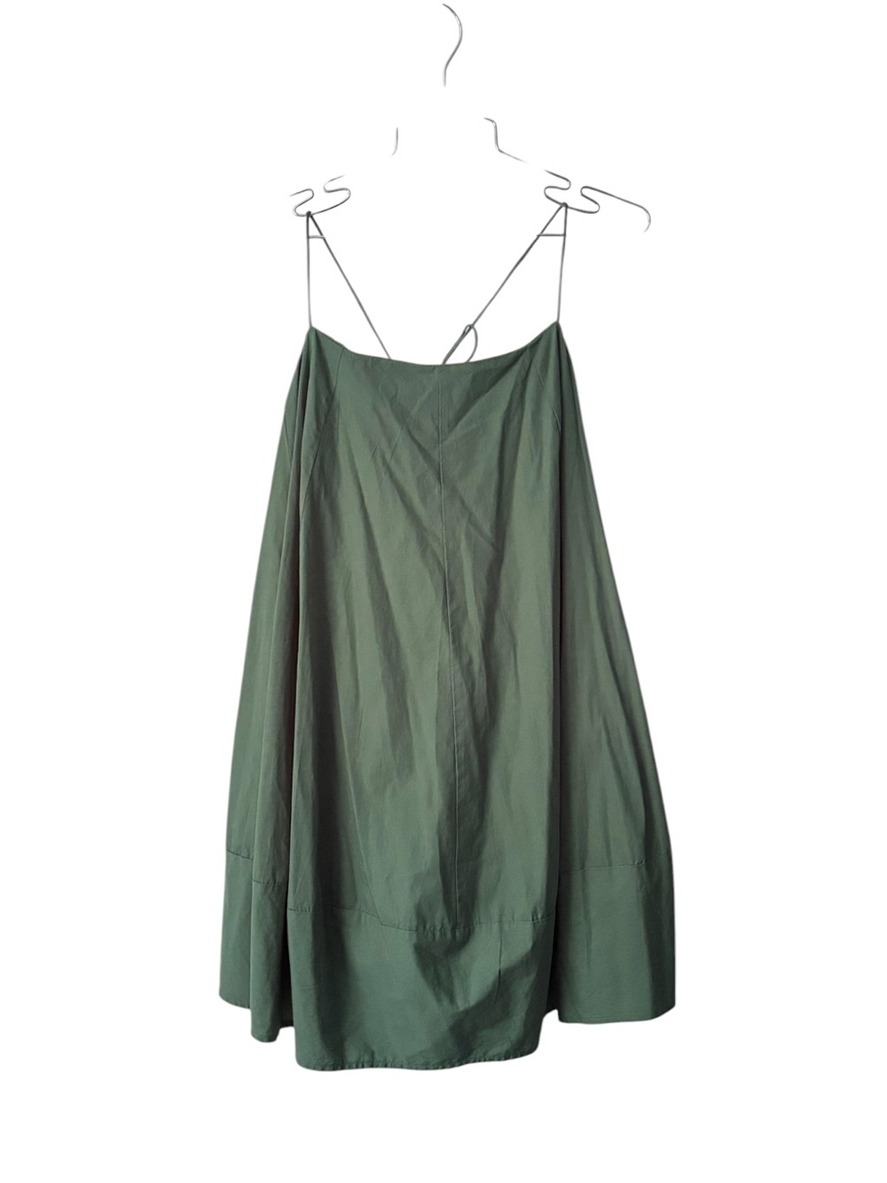 Free People Struttin’ Green Mini A-Line Spaghetti Strap Dress Size XL Boho - Picture 4 of 7